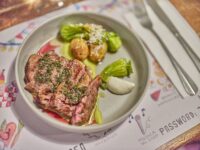 Tagliata di manzo CBT con funghi porcini